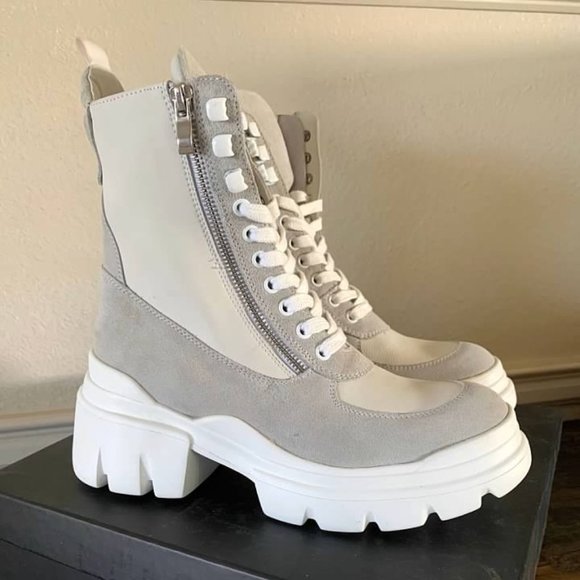 Saint G Kendall Combat Boots Off White-NIB EU SZ 40 - Picture 2 of 4
